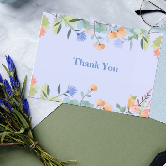 ワインブルーの花 サンキューカード