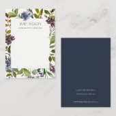 ワインブルーグリーンピーニーリースネックレスディスプレイ 名刺 (正面/裏面)