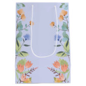 ワインブルー 花柄 ギフトバッグ (裏面)