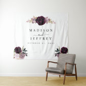 ワインプラムマウヴ秋フローラ結婚の背景 タペストリー (インサイチュ(横))