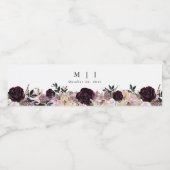 ワインプラムマウヴ秋フローラ結婚ズ ペットボトルラベル (シングルラベル)