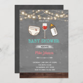 ワインベイビーシャワーバースデー招待状 招待状 (正面/裏面)