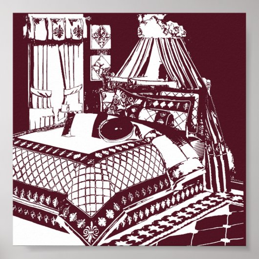 ワインベッドルームスケッチ ポスター (正面)