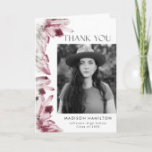 ワインベリーの水の色の結晶の写真の卒業 サンキューカード (正面)