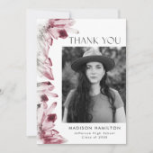 ワインベリー水彩クリスタル写真卒業 サンキューカード (正面)