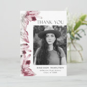 ワインベリー水彩クリスタル写真卒業 サンキューカード (スタンド正面)