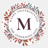 ワインベリー&ティール（緑がかった色）グリーン離れズモノグラム ラウンドシール (正面)