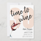 ワインベースのユーモア溢れる30歳の誕生日 招待状 (正面)