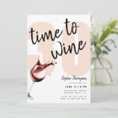 ワインベースのユーモア溢れる30歳の誕生日 招待状 (スタンド正面)
