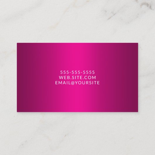 ワインホットピンクグラデーションクエレガントスクリプト 名刺 (裏面)