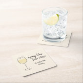 ワインホワイトワ素晴らしインガラス誕生日のような熟成 スクエアペーパーコースター (インサイチュ)