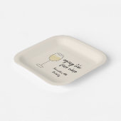 ワインホワイトワ素晴らしインガラス誕生日のような熟成 ペーパープレート (傾斜あり)