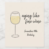 ワインホワイトワ素晴らしインガラス誕生日のような熟成 ワインラベル (シングルラベル)