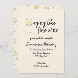 ワインホワイトワ素晴らしインガラス誕生日のような熟成 招待状