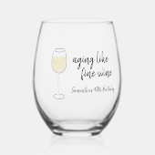 ワインホワイトワ素晴らしイン誕生日のように熟成 ステムなしワイングラス (正面)