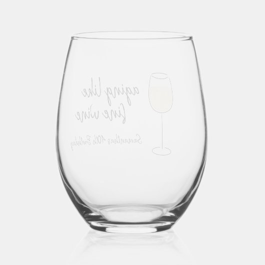 ワインホワイトワ素晴らしイン誕生日のように熟成 ステムなしワイングラス (裏面)