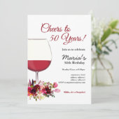 ワインボトルからの赤ワインの誘惑、乾杯！ 招待状 (スタンド正面)