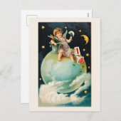 🎉 ワインボトルで新年を祝う シーズンポストカード (正面/裏面)