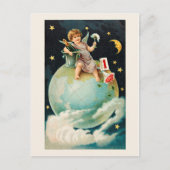 🎉 ワインボトルで新年を祝う シーズンポストカード (正面)