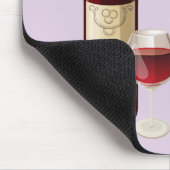 ワインボトルとガラスイラストレーション マウスパッド (コーナー)