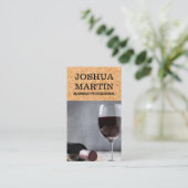 ワインボトルとガラスコークの背景 名刺 (スタンド正面)