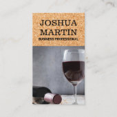 ワインボトルとガラスコークの背景 名刺 (正面)