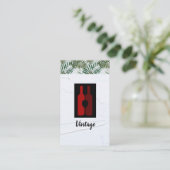 ワインボトルとガラスロゴ 名刺 (スタンド正面)