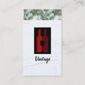 ワインボトルとガラスロゴ 名刺 (正面)