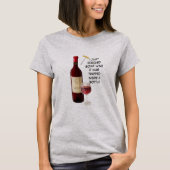 ワインボトルとグラスのイラスト Tシャツ (正面)