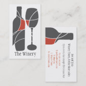ワインボトルとグラス名刺 名刺 (正面/裏面)