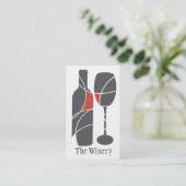 ワインボトルとグラス名刺 名刺 (スタンド正面)