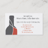 ワインボトルとグラス名刺 名刺 (裏面)