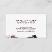 ワインボトルとグラス | ステインウォーター色ブラシ付き 名刺 (裏面)