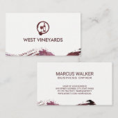 ワインボトルとグラス | ステインウォーター色ブラシ付き 名刺 (正面/裏面)