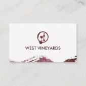 ワインボトルとグラス | ステインウォーター色ブラシ付き 名刺 (正面)