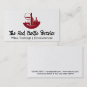 ワインボトルとグラス | ダウンタウンシティ 名刺 (正面/裏面)