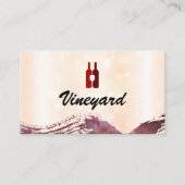 ワインボトルとグラス |ブラシ仕上げ 名刺 (正面)