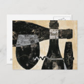 ワインボトルとグラス ポストカード (正面/裏面)