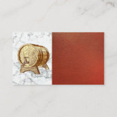 ワインボトルとグラス | ワインバレル | レザー 名刺 (裏面)