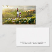 ワインボトルとグラス | ヴィネヤードエステート 名刺 (正面/裏面)
