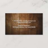 ワインボトルとグラス |木材 名刺 (裏面)