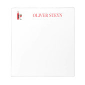 ワインボトルとグラス(白) ノートパッド (正面)