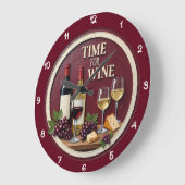 ワインボトルとチーズの時間 ラージ壁時計 (傾斜)