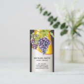 ワインボトルとブドウつる植物 名刺 (スタンド正面)