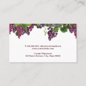 ワインボトルとブドウのつる植物 名刺 (裏面)