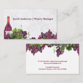 ワインボトルとブドウのつる植物 名刺 (正面/裏面)