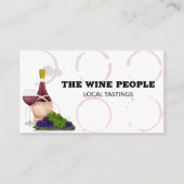 ワインボトルとブドウ |ワイナリー |ワインの汚れ 名刺 (正面)