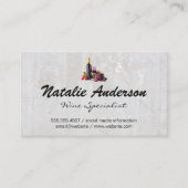 ワインボトルとブドウ 名刺 (正面)