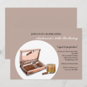 ワインボトルとブランデー 招待状 (正面/裏面)