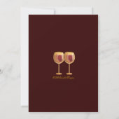 ワインボトルとワイングラスのある結婚前お祝いパーティー 招待状 ゴールドエイジングワイン テーマ (裏面)